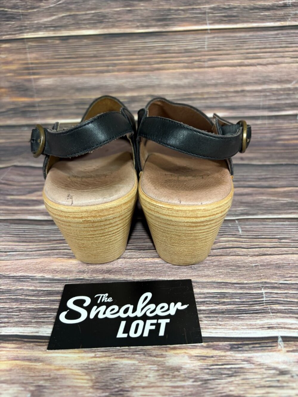 Dansko Madison Women's Leather Clogs Slingback Black Block Heel Shoes 39 US 9 - Picture 4 of 9